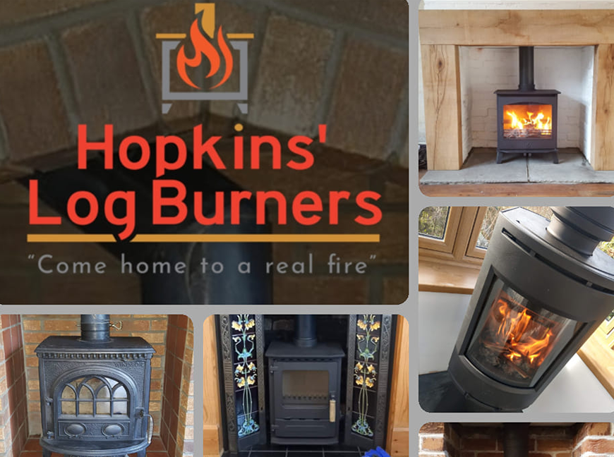 Collage of Hopkins Log Burners Showroom