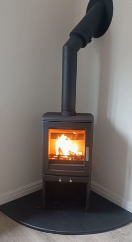 Woodpecker WP5 5KW Logstore Wood Burning Multifuel Stove Installation Tonna Neath