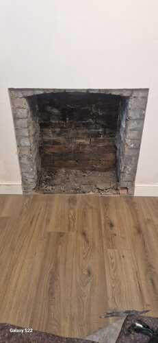 FIRE OPENING BEFORE MULITFUEL STOVE INSTALLATION Seven Sisters -Hopkins Log Burners