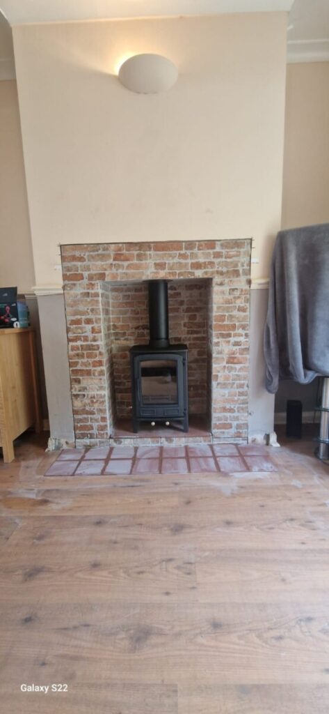 Completed Fireplace Renovation & Multifuel Stove Installation, Trebanos, Swansea Valley Hopkins Log Burners