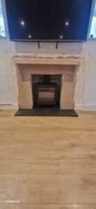 Completed Multifuel Stove and Oak Mantel Installation Pontardawe Swansea Valley