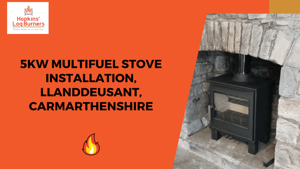 ACR Malvern 5kW multifuel stove installation Llanddeusant Carmarthenshire by Hopkins Log Burners specialists